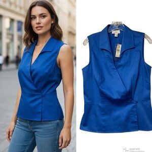 Loft 100% cotton wrap top NWT